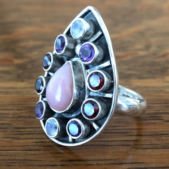 $78 Nicky Butler Estate Ring Sterling Silver 925 India Size 10 - Picture 4 of 11